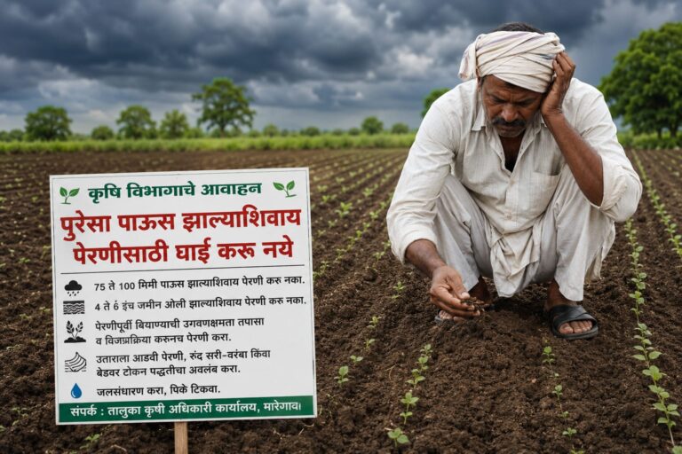 पुरेसा पाऊस झाल्याशिवाय पेरणीसाठी घाई करू नये: कृषि विभागाचे आवाहन