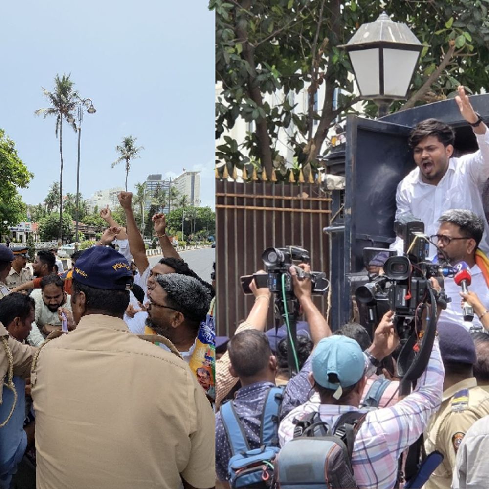 मुंबईत मंत्रालयाबाहेर वंचितचे आंदोलन:NEET पेपरफुटीवरून विद्यार्थ्यांचा आक्रोश, धर्मेंद्र प्रधानांच्या राजीनाम्याची मागणी
